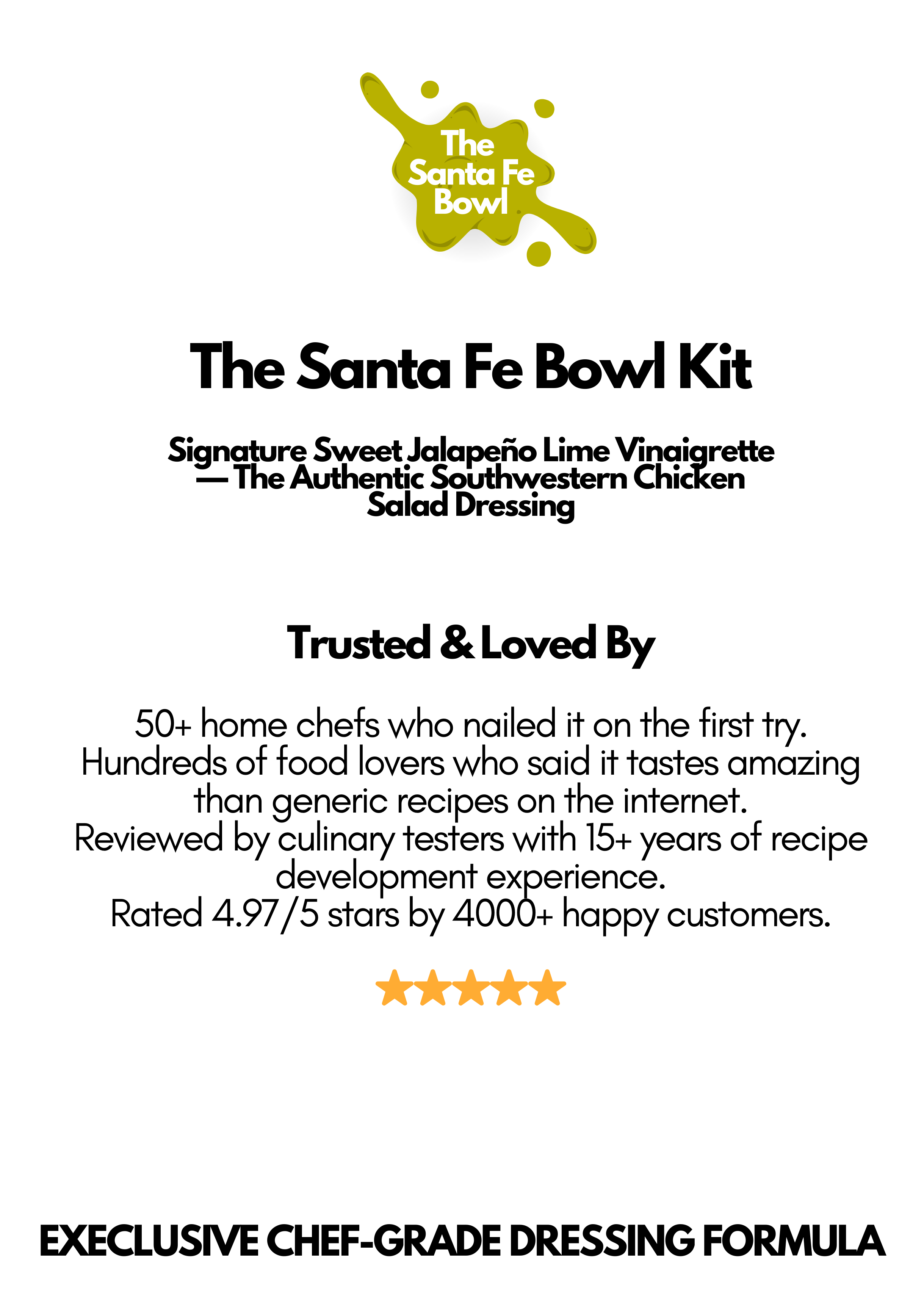 THE SANTA FE BOWL KIT™ — Exclusive Sweet Jalapeño Lime Dressing Formula + Chef’s Santa Fe Salad Method